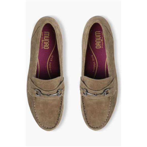 Munro Gryfinn Bit Loafer Toasted Seasame Suede Size 9 - Picture 2 of 5